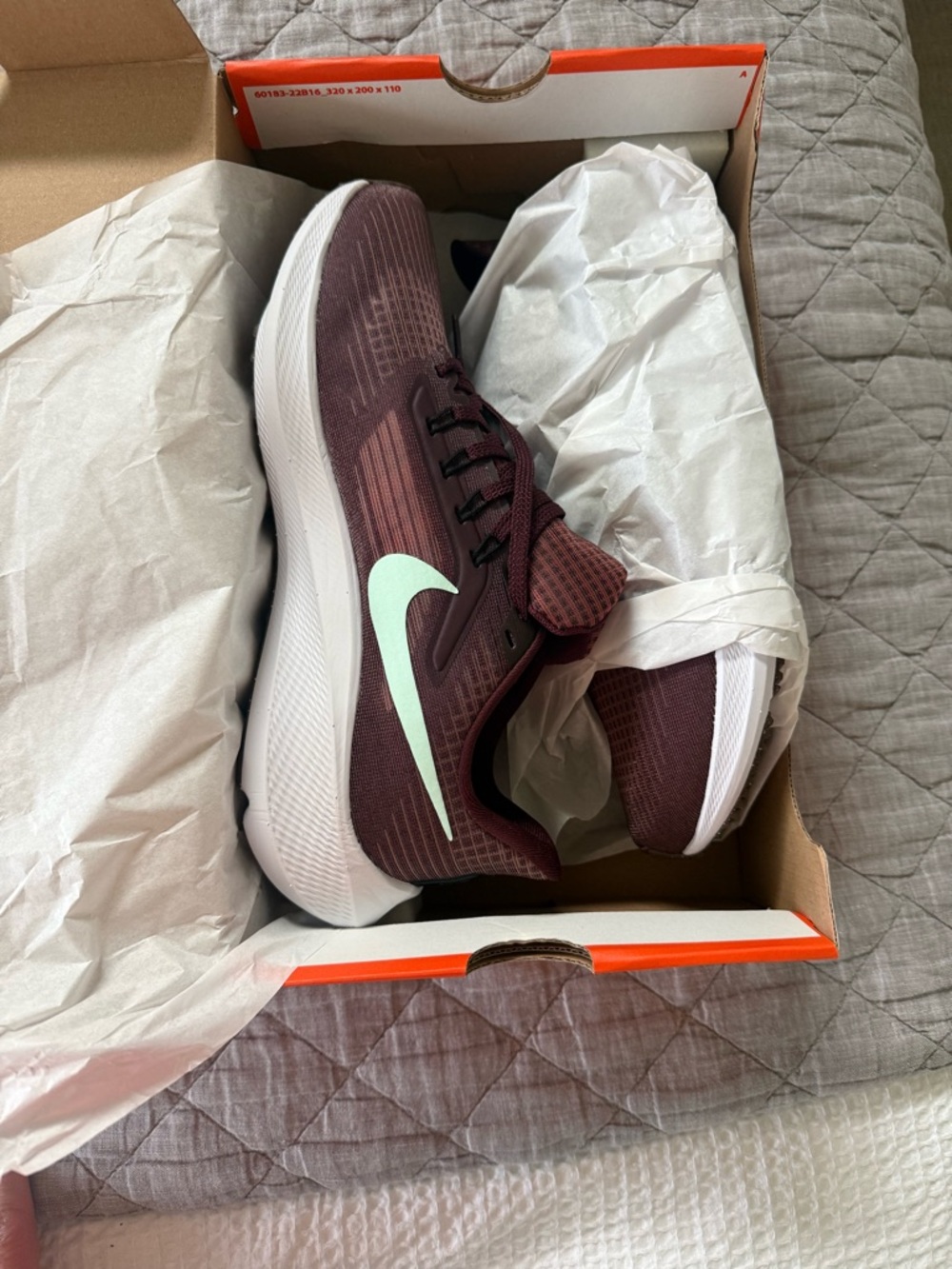 Nike Women's Athletic Shoes - Burgundy with Mint Swoosh